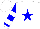 Silk - White, blue star, white hoops and cuffs on blue sleeves