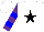 Silk - White, black star, blue hoops on  purple sleeves