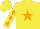 Silk - Yellow,  orange star,  orange diamonds on sleeves