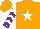Silk - Orange, white star, purple chevrons and cuffs on white sleeves