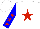 Silk - White, red star, red stars on blue  sleeves