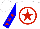 Silk - White, red star, red circle, red stars on blue sleeves