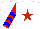 Silk - White, red star, red & blue chevrons on sleeves