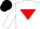 Silk - White, Red inverted triangle, Black cap