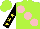 Silk - Lime green, large pink spots, yellow stars on black sleeves