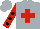 Silk - Silver, red cross, black spots on red sleeves