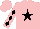 Silk - Pink, black star, black diamonds on sleeves