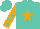 Silk - Turquoise, orange star, turquoise stars on orange sleeves