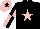 Silk - Black, pink star, pink and black quartered sleeves, pink cap, black star