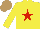 Silk - Yellow, red star, light brown cap
