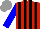 Silk - Red, black stripes, blue sleeves, grey cap