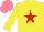 Silk - Yellow, red star, salmon cap