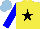 Silk - Yellow, black star, blue sleeves, light blue cap
