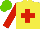 Silk - Yellow, red cross, sleeves, light green cap