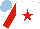 Silk - White, red star, red sleeves, light blue cap