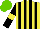 Silk - Yellow, black stripes, black sleeves with yellow armbands, light green cap