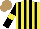 Silk - Yellow, black stripes, black sleeves with yellow armbands, light brown cap