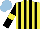 Silk - Yellow, black stripes, black sleeves with yellow armbands, light blue cap