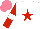 Silk - White, red star, red sleeves with white armbands, salmon cap