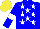 Silk - Blue, white stars, armbands, yellow cap