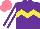 Silk - Purple, yellow chevron hoop, purple sleeves with white stripe, salmon cap