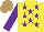 Silk - Yellow, purple stars, sleeves, light brown cap