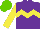 Silk - Purple, yellow chevron hoop, sleeves, light green cap