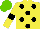 Silk - Yellow, black spots, armbands, light green cap