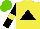 Silk - Yellow, black triangle, sleeves with yellow armbands, light green cap