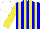 Silk - Blue, yellow stripes, sleeves, white cap