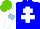 Silk - Blue, white cross of lorraine , white sleeves with lightblue armbands, light green cap