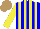Silk - Blue, yellow stripes, sleeves, light brown cap