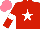 Silk - Red, white star, armbands, salmon cap