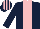 Silk - Dark blue, pink stripe, striped cap