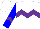 Silk - White, purple chevron hoop, blue sleeves with purple chevron, white cap