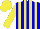 Silk - Blue, yellow stripes, sleeves, yellow cap