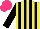 Silk - Yellow, black stripes, sleeves, hot pink cap