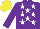 Silk - Purple, white stars, yellow cap