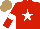 Silk - Red, white star, armbands, light brown cap