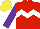 Silk - Red, white chevron hoop, purple sleeves, yellow cap