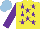 Silk - Yellow, purple stars, sleeves, light blue cap