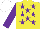 Silk - Yellow, purple stars, sleeves, white cap