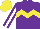 Silk - Purple, yellow chevron hoop, purple sleeves with white stripe, yellow cap
