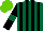 Silk - Dark green, black stripes and sleeves with dark green armbands, light green cap