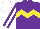 Silk - Purple, yellow chevron hoop, purple sleeves with white stripe, white cap