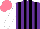 Silk - Purple, black stripes, white sleeves, salmon cap