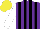 Silk - Purple, black stripes, white sleeves, yellow cap