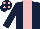 Silk - dark blue, pink stripe, pink spots on cap