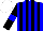 Silk - Blue, black stripes, black sleeves with blue armbands, white cap