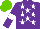 Silk - Purple, white stars, armbands, light green cap